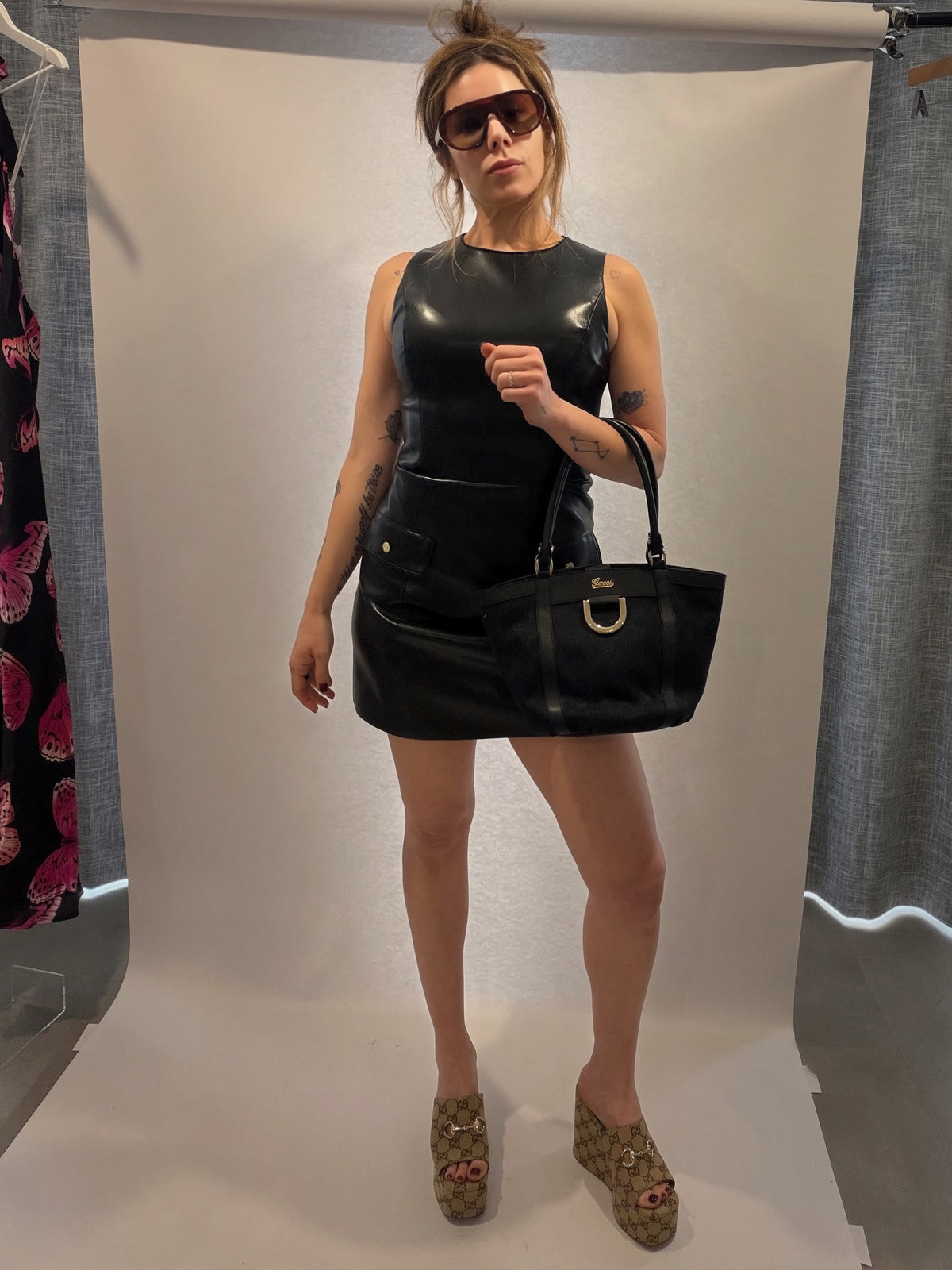Alice + Olivia "Faux Leather Mini Dress" - NWT