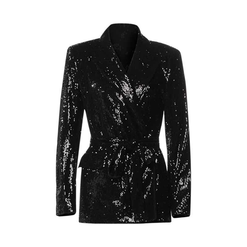L'AGENCE "Jordan wrap belted blazer"