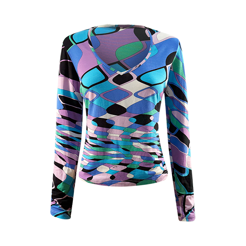 Emilio Pucci "Abstract Y2K Print Jersey Top"