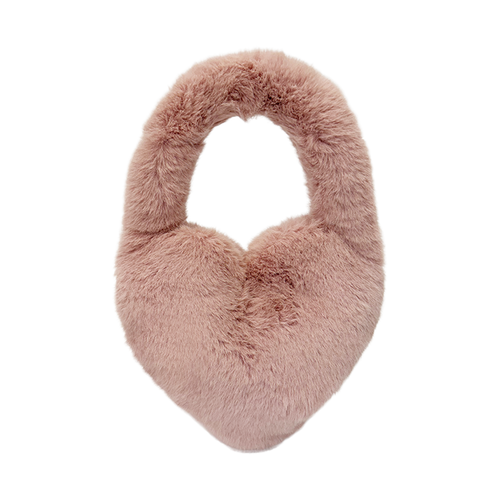 Blumarine Faux Fur Y2K Heart Mini Bag