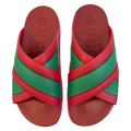Gucci Web Crisscross Rubber Slide Sandals - NWOT