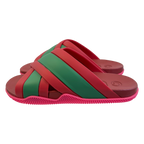 Gucci Web Crisscross Rubber Slide Sandals - NWOT