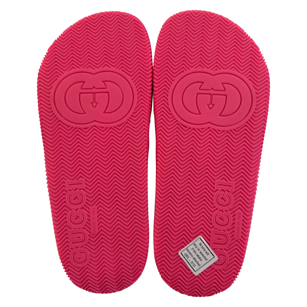 Gucci Web Crisscross Rubber Slide Sandals - NWOT