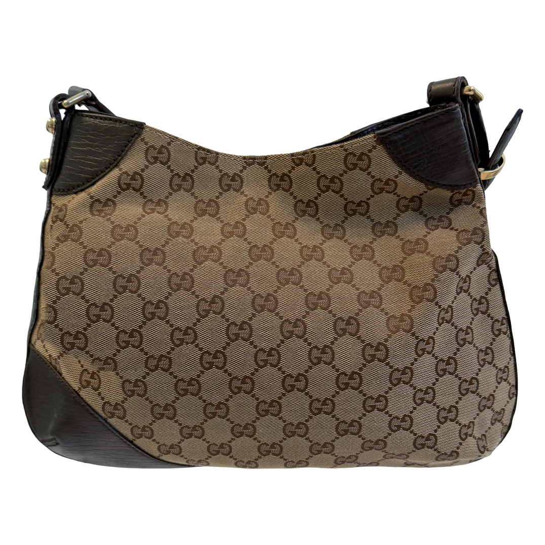 Gucci Monogram GG Canvas Horsebit Hobo Bag
