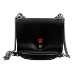 Fendi Small Kan Leather Shoulder Bag - Black