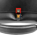 Fendi Small Kan Leather Shoulder Bag - Black