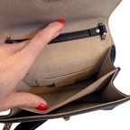 Fendi Small Kan Leather Shoulder Bag - Black