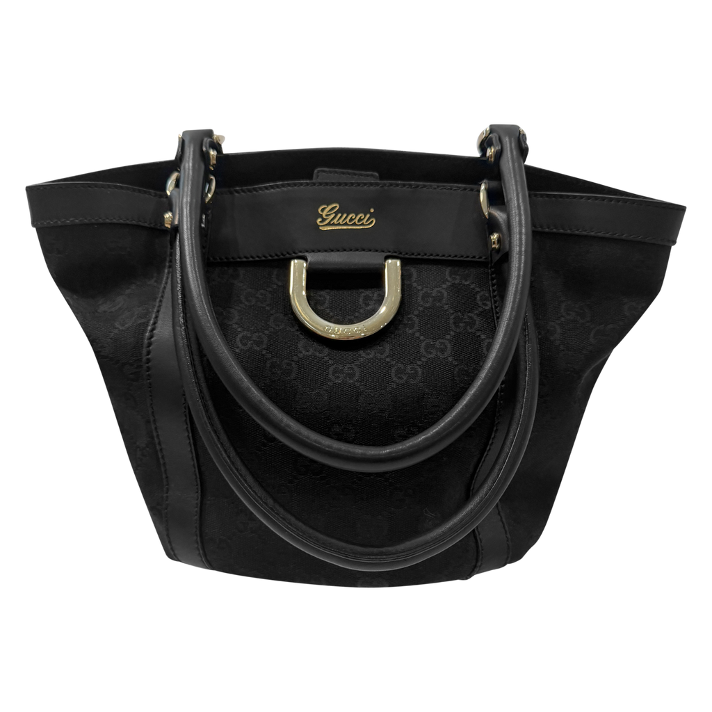Gucci GG Black Canvas Abbey D-Ring Tote Bag