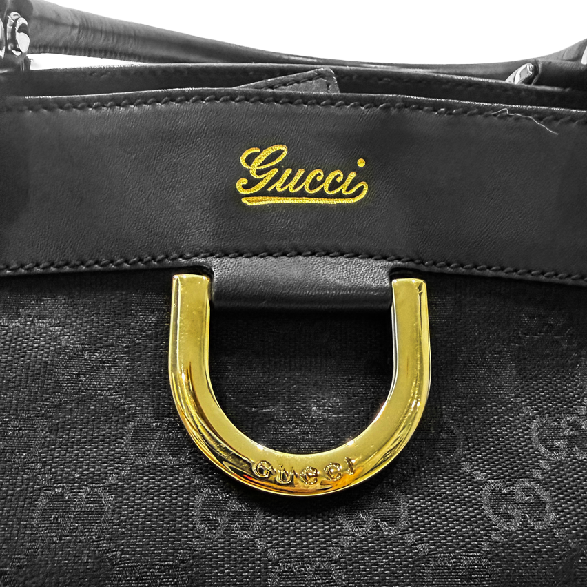 Gucci GG Black Canvas Abbey D-Ring Tote Bag